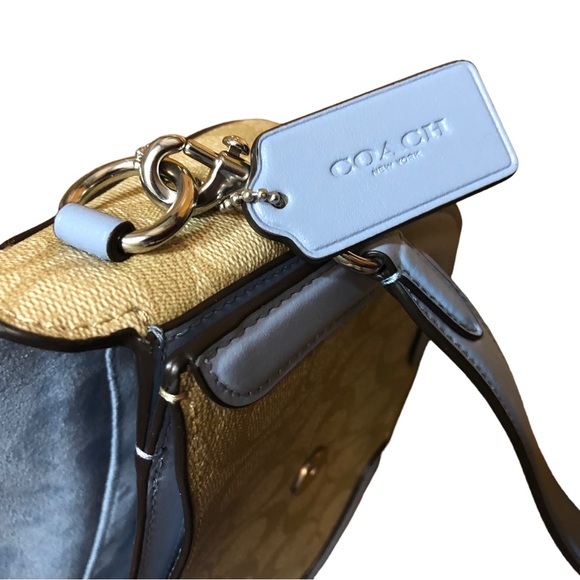 COACH C2806 Georgie Saddle Bag In Signature Canvas Blue - Picture 5 of 11